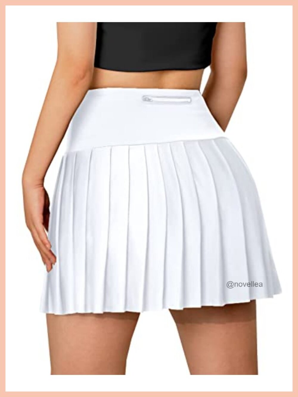 Pleated Athletic Tennis Skort with Pockets High Waisted Tummy Control